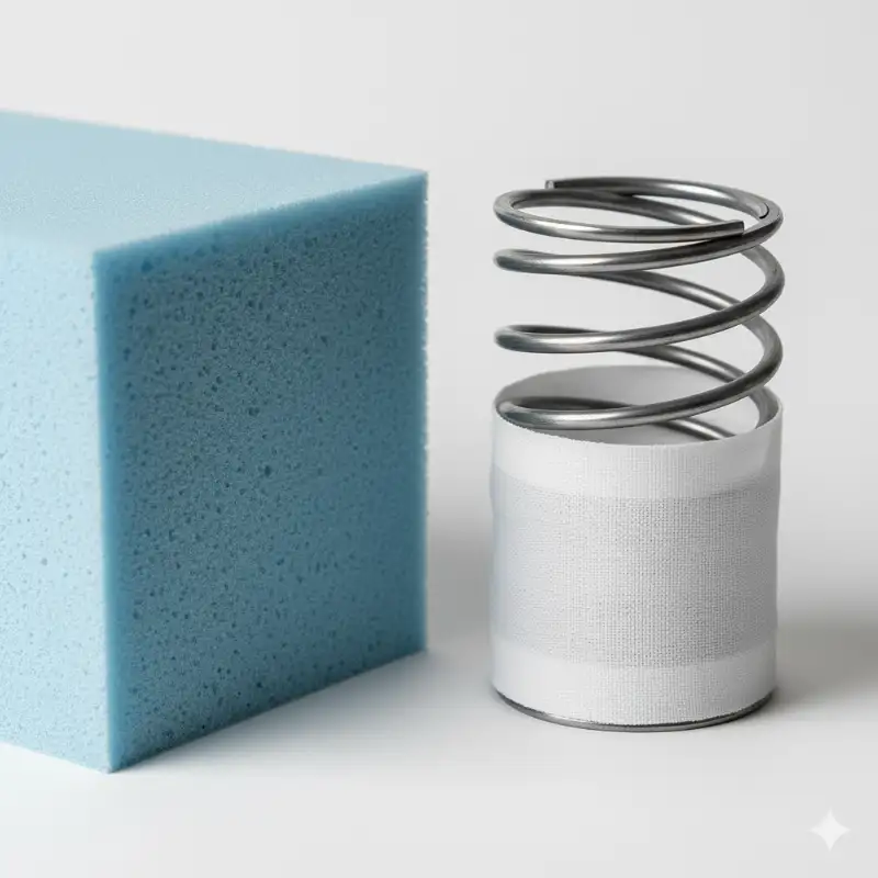 Hoge densiteit koudschuim (HR55) en stevige pocketveren in een matras.