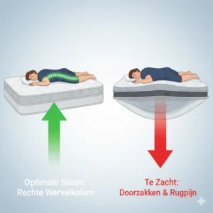 Matras voor zware mensen: illustratie van krachtige tegendruk en ondersteuning