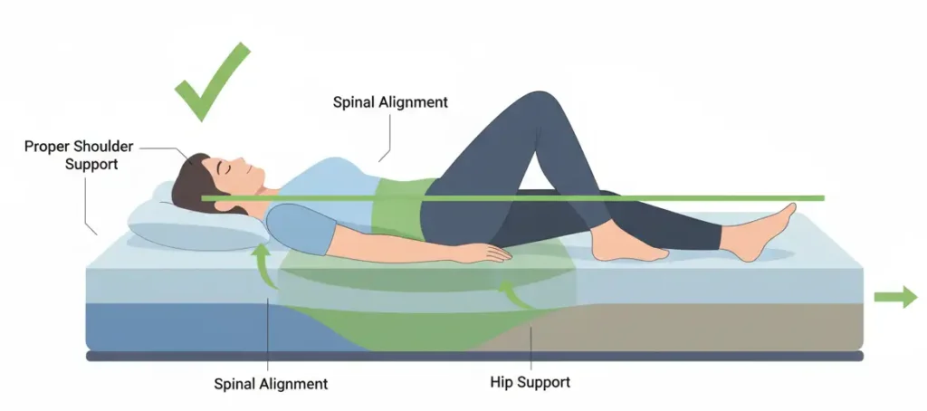 De juiste ondersteuning voor zijslapers op een ergonomisch matras