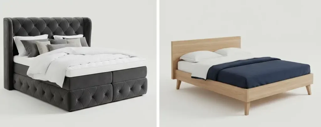 Boxspring vs ledikant vergelijking: luxe boxspring en modern ledikant
