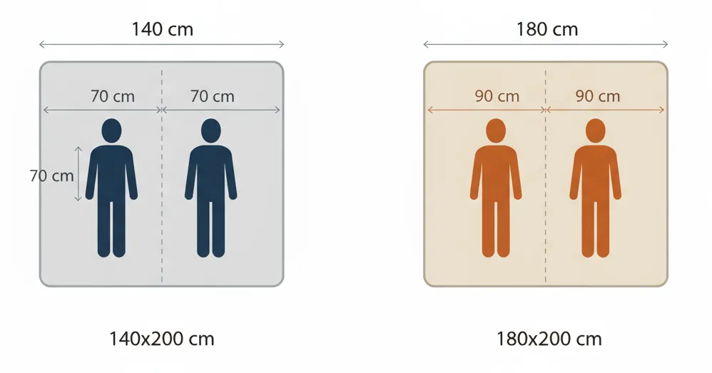 Slaapruimte vergelijking: twijfelaar 140x200 versus kingsize 180x200