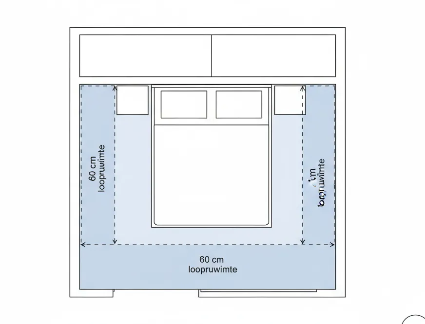 Meten van de slaapkamer voor de juiste matrasmaten en loopruimte