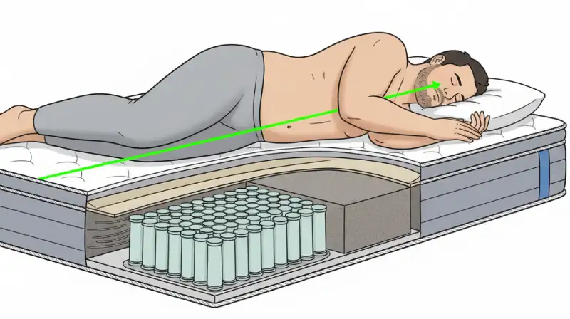 7-zone matras voor zware zijslapers met rugklachten